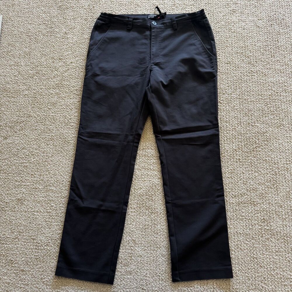 Thousand Miles Mens All Day Stretch Chino Pants Black Size Medium Travel Commute